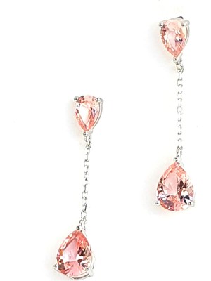 Ose Shop Sky Diamond Pink Morganit Taşlı Damla Zarif Küpe