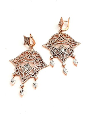 Ose Shop Pırlanta ışıltısında zirkon taşlı gümüş lüks küpe