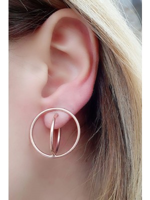 Ose Shop İtalyan 925ayar gümüş üzerine rose altın kaplama Tasarım Trend Küpe