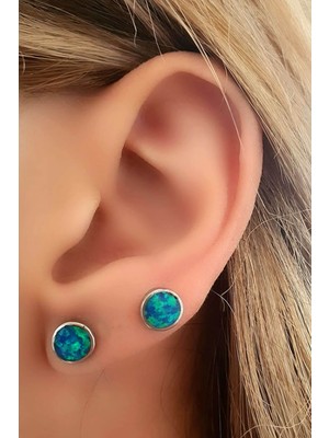 Ose Shop opal taşlı gümüş çift küpe