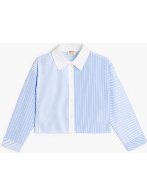 Koton Uzun Kollu Düğme Kapamalı Çizgili Gömlek