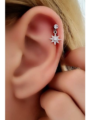 Ose Shop Kutup Yıldızı Figurlu 316L Anti Alerjik Cerrahi Celik Helix Kikirdak Piercing