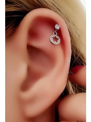 Ose Shop Yıldız Figürlü Sallantılı 316L Anti Alerjik Cerrahi Çelik Helix Kikirdak Piercing