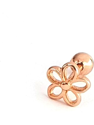 Ose Shop Çiçek Figürlü 925AYAR Gümüş Rose Tragus Kıkırdak Piercing