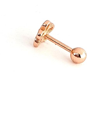 Ose Shop Çiçek Figürlü 925AYAR Gümüş Rose Tragus Kıkırdak Piercing