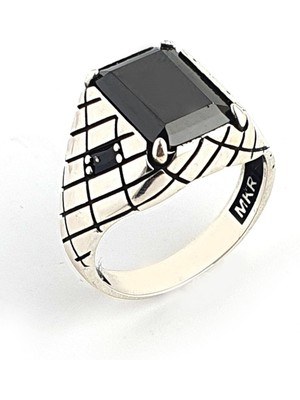 Oniks Taşlı 925 Ayar Gümüş Tarz Erkek Yüzük