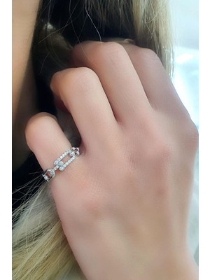 Zirkon Taş Detaylı 925 Ayar Gümüş Şovalye Yüzük