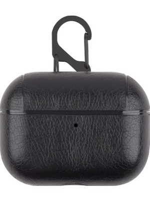 Dmay Airpods 4. Nesil (2024) Uyumlu Suni Deri  Kılıf+Kanca