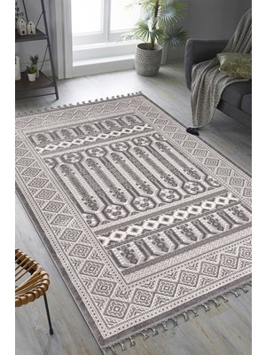 Floor Sofia Gri Halı Dokuma Halı Oturma Odası Salon Çocuk Odası Mutfak Halısı QP038 120  x  180