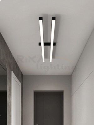 Woodhub Modern LED Avize - Lineer LED Armatür Lineer Ikili -Linear Naturel Işık