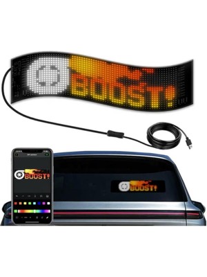 Prepare Tır Kamyon Uyumlu 60  cm  LED Matr x  Rgb Panel Kumandalı 4 mt Kablolu