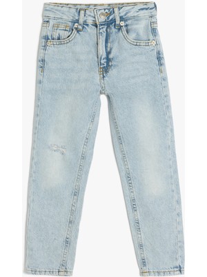 Koton Pamuklu Beli Ayarlanabilir Lastikli Denim Pantolon