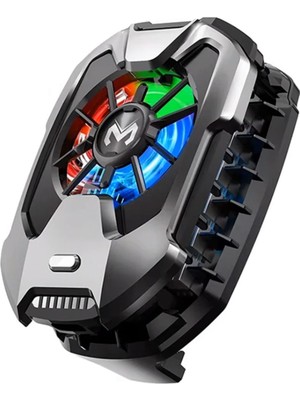 Memo Dla8 Cep Telefon Soğutma Fanı Radyatör Soğutucu Rgb LED Işıklı Gri