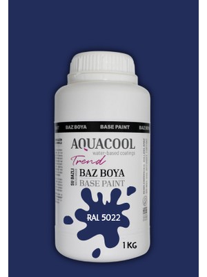Aquacool Trend Akrilik Hobi Boya 1 kg Su Bazlı Hibrit Dönüşüm Boyası Ral 5022 Gece Mavisi