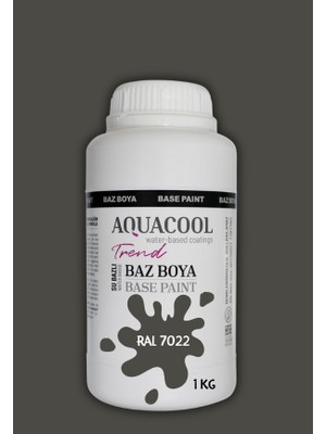 Aquacool Trend Akrilik Hobi Boya 1 kg Su Bazlı Hibrit Dönüşüm Boyası Ral 7022 Toprak Grisi