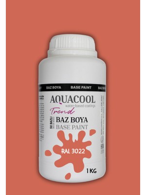 Aquacool Trend Akrilik Hobi Boya 1 kg Su Bazlı Hibrit Dönüşüm Boyası Ral 3022 Somon Pembe