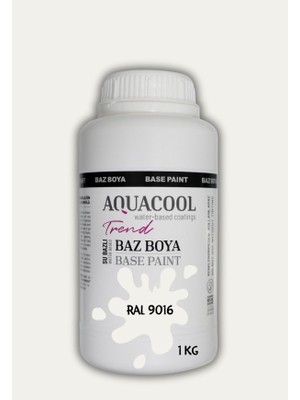 Aquacool Trend Akrilik Hobi Boya 1 kg Su Bazlı Hibrit Dönüşüm Boyası Ral 9016 Trafik Beyazı
