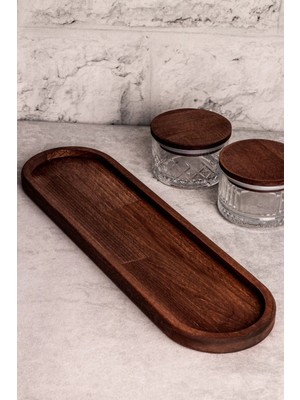 Rabo Craft Ahşap Oval Tepsi 40 Cm - Doğal Ahşap Çam Masif