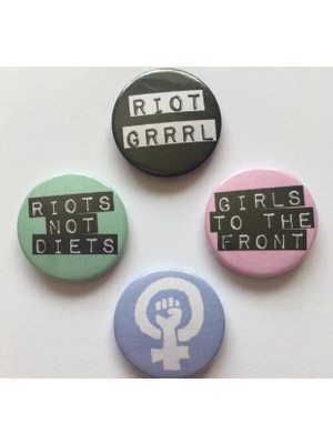 Riot Grrrl Feminist  Rozet Seti 4 Adet