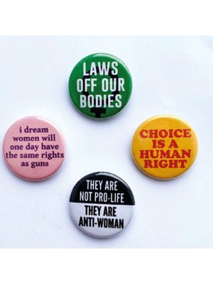 Kürtaj Hakları Kadın Hakları Rozet Seti 4 Adet