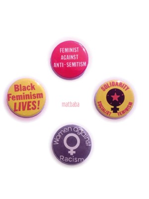 Irkçılık Karşıtı Feminizm Rozeti Siyah Feminist Sosyalist Düğme Rozet Seti 4 Adet