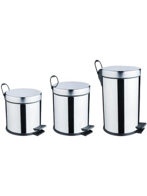 Maxiflow Pedallı Çöp Kovası 8lt  Ø21*35CM 304