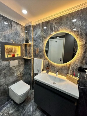 Mks Design Yuvarlak Ledli Ayna / Yuvarlak Banyo Aynası / Banyo Aynası / Işıklı Ayna / Ledli Ayna