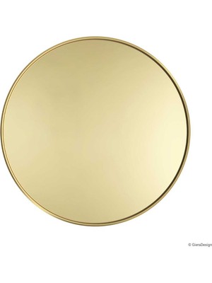 Mks Design Yuvarlak Bronz Ayna / Gold Çerçeveli Bronz Ayna / Ayna Dekoru / Lüks Bronz Ayna