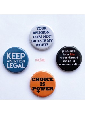 Pro-Choice Protest Button Rozeti Seti Kürtajı Yasal Tutun Rozet Seti 4 Adet