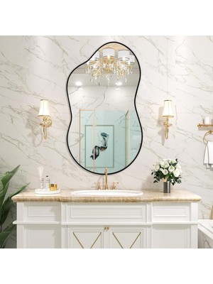 Mks Design 60X90 Asimetrik Duvar Dekor Aynası / Duvar Aynası / Konsol Aynası / Düzensiz Ayna / Estetik Ayna