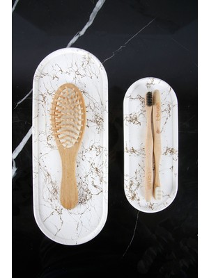 El Yapımı 2'li Beton Tepsi Sunumluk Organizer Düzenleyici Yağdanlık