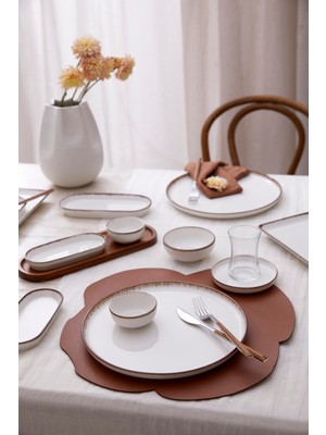 Kütahya Porselen Bone Nordic 15 Parça Kahvaltı Takımı 6 Kişilik Krem Renkli Modern Tasarım