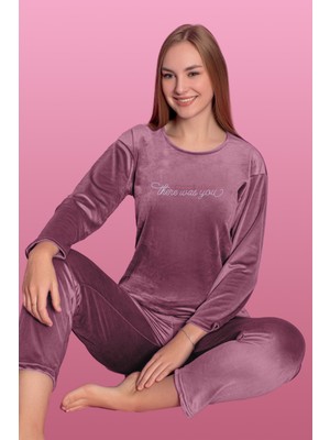 REMSA Kadife Kadın Pijama Takımı 25500-92 Pudra