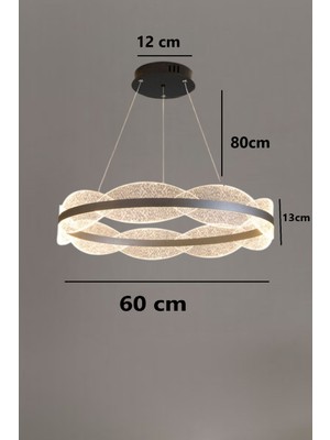 Nidage 3 Renk Işıklı Kumandalı Modern Sarkıt LED Avize Ledli Avize Salon ,oda ,mutfak ,hol 60  cm