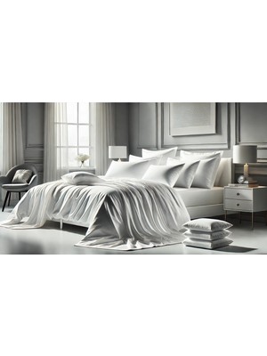 Battal Boy King Size %100 Cotton Çarşaf Takımı 1 Çarşaf 2 Yastık Kılıfı 63 Tel