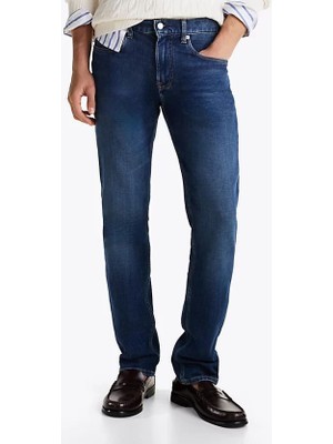 Erkek Denton Düz ​​paça Kot Pantolon - Indigo