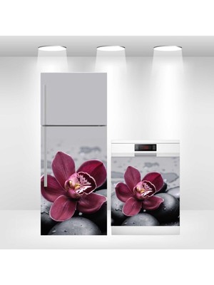 Buzdolabı ve Bulaşık Makinesi Kapak Kendinden Yapışkanlı Folyo Kaplama Bordo Orkide