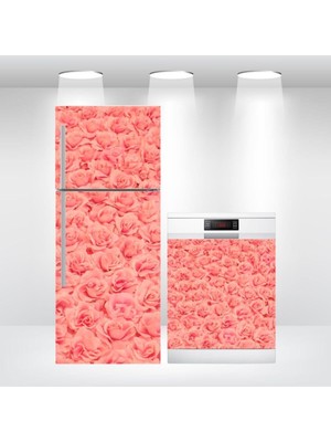 Buzdolabı ve Bulaşık Makinesi Kapak Kendinden Yapışkanlı Sticker Folyo Gül