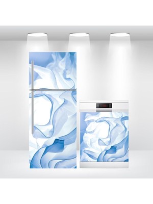 Buzdolabı ve Bulaşık Makinesi Kapak Kendinden Yapışkanlı Sticker Folyo Kaplama Ebru Desen