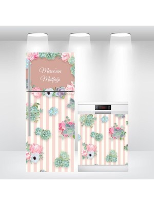 Buzdolabı ve Bulaşık Makinesi Kapak Kendinden Yapışkanlı Sticker Folyo Kaktüs Isimli