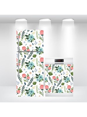 Buzdolabı ve Bulaşık Makinesi Kapak Kendinden Yapışkanlı Folyo Kaplama Çiçekli