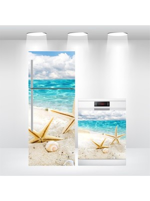 Buzdolabı ve Bulaşık Makinesi Kapak Kendinden Yapışkanlı Folyo Kaplama Deniz Yıldızı