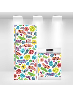 Buzdolabı ve Bulaşık Makinesi Kapak Kendinden Yapışkanlı Folyo Kaplama Renkli Yaprak