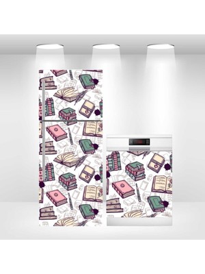 Buzdolabı ve Bulaşık Makinesi Kapak Kendinden Yapışkanlı Folyo Kaplama Renkli Kitaplar