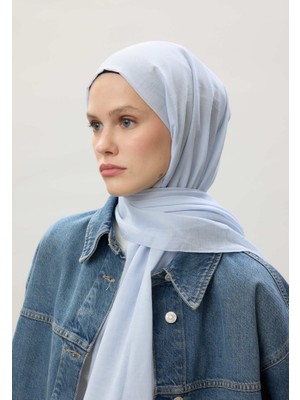 Pastel Mavi Fresh Scarfs Ince Pamuk Vual Şal