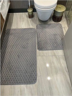 İstinye Halı Yıkanabilir Kaymaz Taban 60 x 100 50 x 60 2'li Banyo Paspası Klozet Takımı