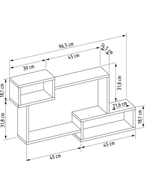 Lifedeco Tv Sehpa Ünitesi Duvar Rafı Safir Meşe LD-5000-R14S