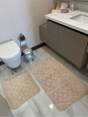 İstinye Halı Yıkanabilir Kaymaz Taban 60 x 100 50 x 60 2'li Banyo Paspası Klozet Takımı