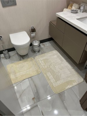 İstinye Halı Yıkanabilir Kaymaz Taban 60 x 100 50 x 60 2'li Banyo Paspası Klozet Takımı