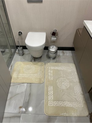 İstinye Halı Yıkanabilir Kaymaz Taban 60 x 100 50 x 60 2'li Banyo Paspası Klozet Takımı